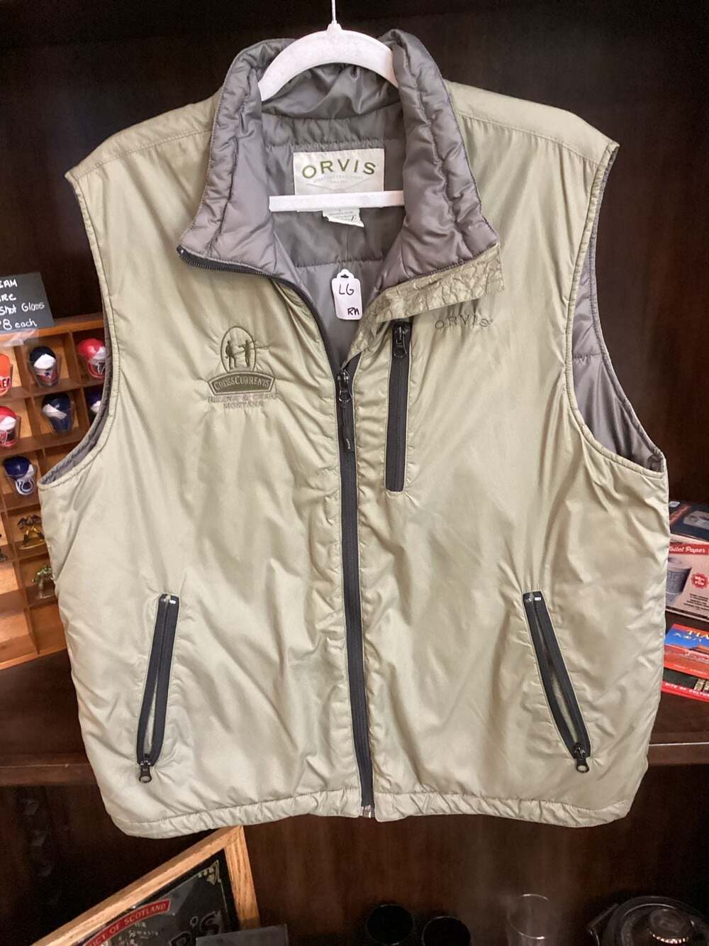 Large Insulated Puffer Vest Sage Green